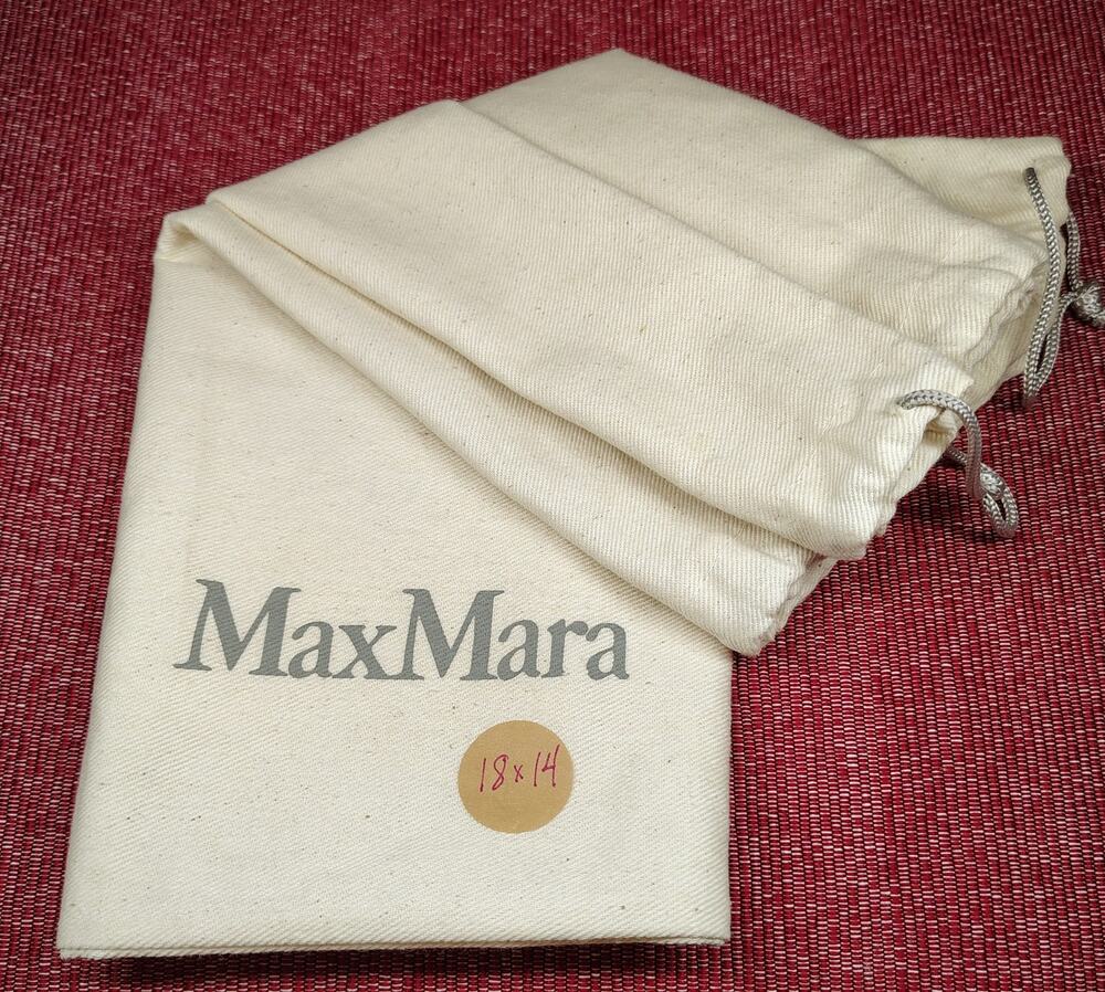 MAX MARA DRAWSTRING DUST BAG - 18x14 - 100% COTTON - EGGSHELL WHITE